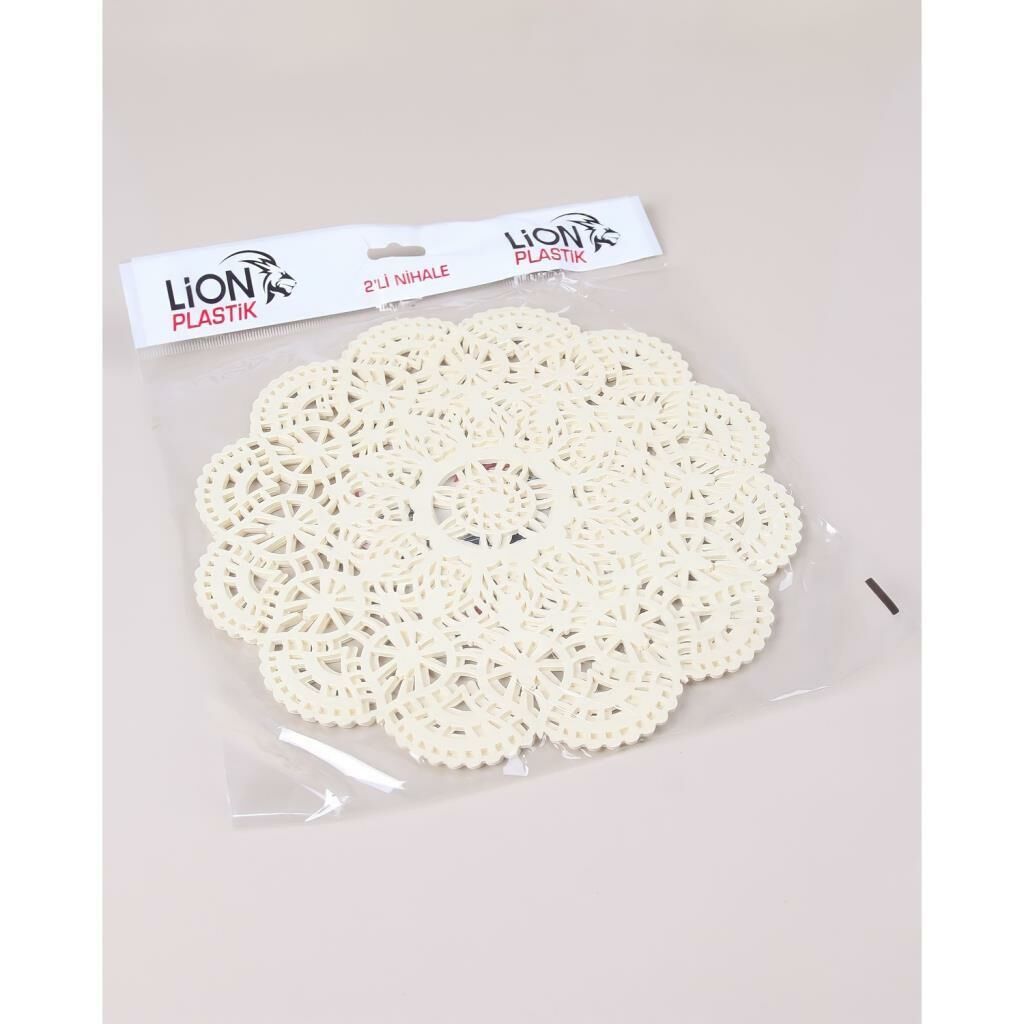 LİON Plastik Silikon 2 Li Nihale Delikli Dekoratif Desenli D-Raf