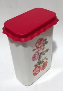 2,5 L Kapasiteli Desenli Silikon Kapaklı Plastik Kabı 24x15x8cm  Kaliteli Plastikten Üretilmiştir