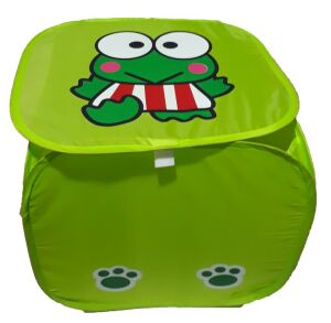 Katlanan Oyuncak Selesi ve Kirli Çamaşır Sepeti 42x42x40 Kapaklı  Çok Amaçlı Çocuk Desenli Sepet