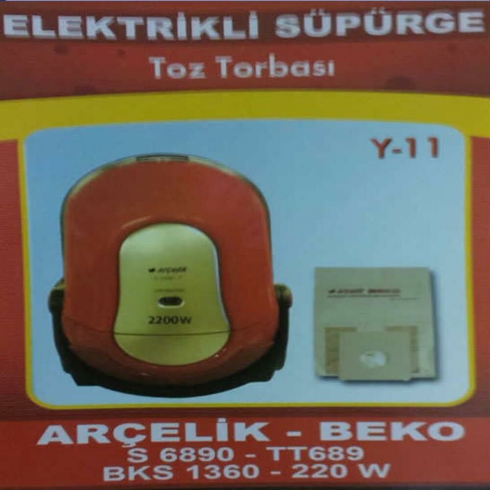 Abnturk  Özel Üretim 5 Adet Arçelik-BEKO S6890-TT689 Süpürge Toz Torbası Sıfır Düzeyinde 3 Kat Elyaf