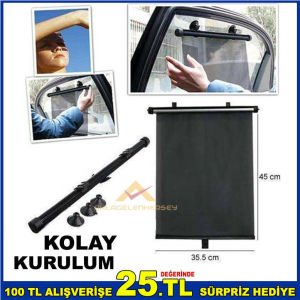OTOMATİK MAKARALI KOLAY TAKILABİLEN OTO ARAÇ İÇİ PERDE GÜNEŞLİK