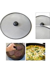 Metal Telli 33 cm Büyük Boy Yağ Sıçratmaz Tencere Tava Kapağı