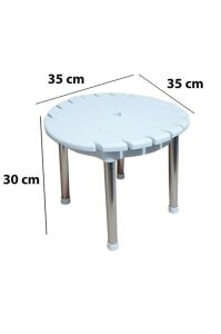 Alüminyum Ayaklı Paslanmaz Kaymaz Lambiri Yuvarlak Banyo Tabure Eskimeyen Dünyanın En Sağlam Oturağı