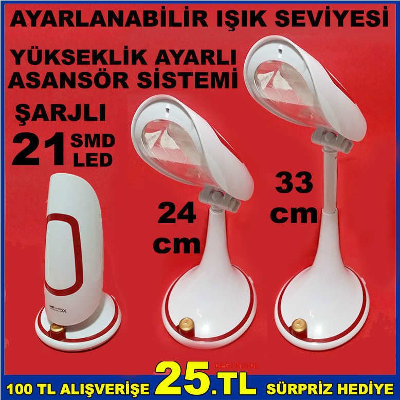 YÜKSEKLİK AYARLI ŞARJLI IŞILDAK ÇALIŞMA LAMBASI