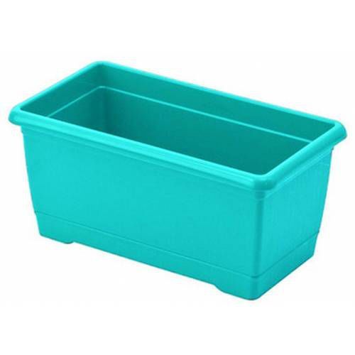 1.KALİTE PLASTİKTEN ÜRETİM 30cm DİKDÖRTGEN RENKLİ PLASTİK BALKON SAKSISI RENGARENK ÇİÇEK SAKSILARI Mavi Açık