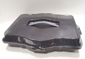 Füme 3 in 1 Kare Dikdörtgen Yuvarlak Borcam Taşıma Kabı 47x35x12cm Kapaklı Süper Şık Sunum Tepsisi