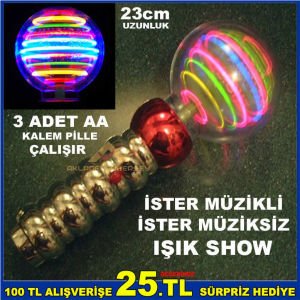 DÖNER IŞIK TOPU MÜZİKLİ FANTASTİK SHOWIŞIK FANUS