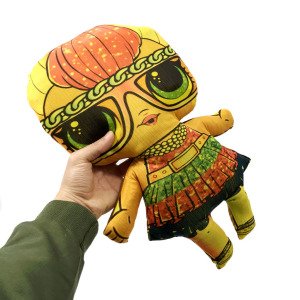 Desenli Lol Bez Bebek Yumuşak Dokulu Oyuncak Bebek 42cm Kumaş Bebek