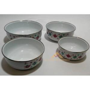 Master 4lü Set Desenli Emaye Saklama Kabları