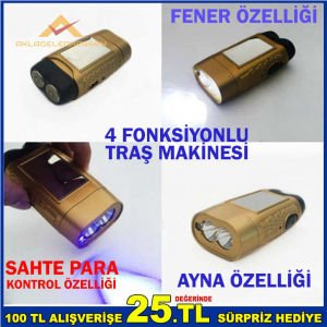 4 FONKSİYONLU ŞARJLI FENERLİ TRAŞ MAKİNESİ