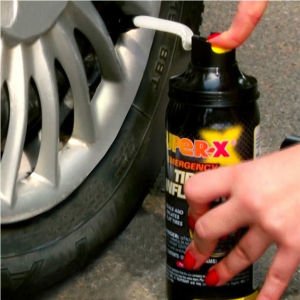 YOLDA KALMAK YOK SUPERX MADE İN USA PRATİK HORTUMLU SPREY KUTULU OTO LASTİK ŞİŞİRİCİ ve TAMİR KİTİ