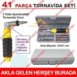 ÇANTALI 41 PARÇA CIRCIRLI TORNAVİDA SETİ HAREKETLİ MAFSAL BAŞLIK