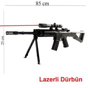 Gerçek Boyut Birebir Orijinal Görünüm Boncuk Atan Lazerli Tüfek 100 Mermi Hediye Sök-Tak 5 Parça