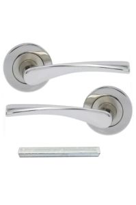 Nikel Kaplama Amerikan Kapı Kolu 2li Set İç Dış Takım