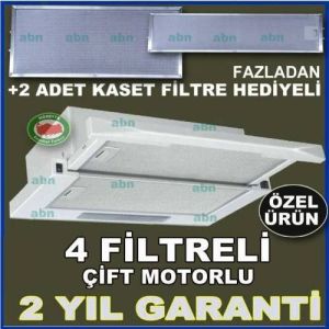 FELICIA ÇİFT MOTORLU 4 FİLTRELİ STANDART BOY TURBO MUTFAK ASPİRATÖRÜ,ANKASTRE SÜRGÜLÜ ASPİRATÖR