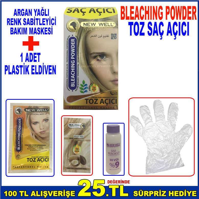 BLEACHING POWDER YÜKSEK PERFORMANSLI ARGAN YAĞI VE E VİTAMİNİ İÇEREN YOĞUN SAÇ AÇICI TOZ