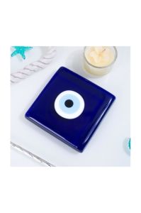 Nazar Boncuğu Lüks Kalın Cam 10x10cm Kalınlık=2cm Gider Kapağı Kolu Önleyici Kapak