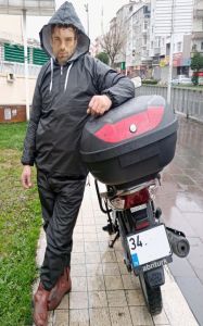 Su geçirmez Hafif Kurye Yağmurluğu Pantalon Mont Elbise üzerine giyilen Alt Üst Motorcu Yağmurluk