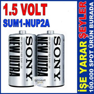 SONY NEW ULTRA D SIZE 2 ADET BÜYÜK BOY KALIN PİL