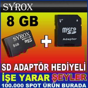 SYROX 8GB A CLASS ULTRAHD MİCRO SD HAFIZA KARTI