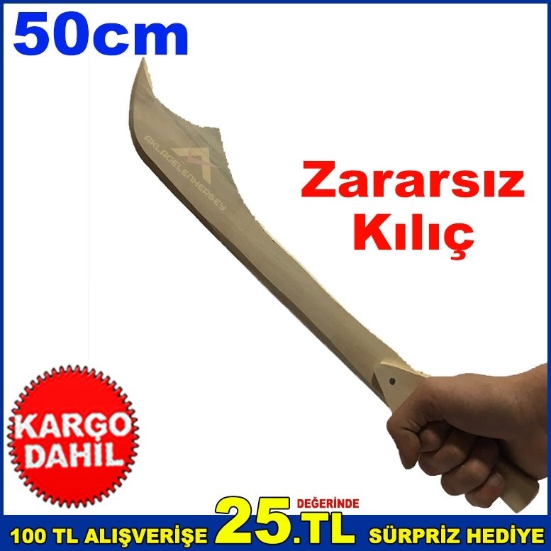 Oyuncak Tahta Osmanlı Kılıcı, Çocuklar İçin 50cm Eğitici Kılıç
