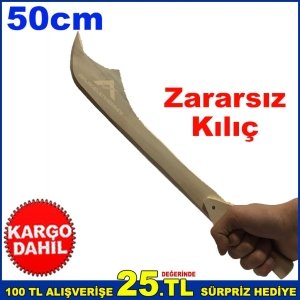 Oyuncak Tahta Osmanlı Kılıcı, Çocuklar İçin 50cm Eğitici Kılıç
