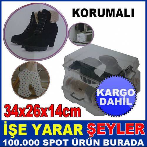 34x26cm Bot Ayakkabı Şeffaf Koruma Kutusu