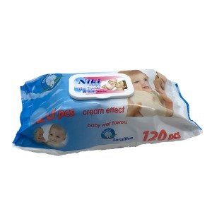 Kapaklı Büyük Islak Havlu Mendil Niki Baby's 120'li Islak Mendil Alkolsüz Bebek Islak Mendili