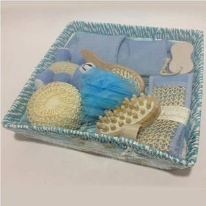 9 Parçadan Oluşan Duş Seti 32x30cm Ebatında Özel Sepetli Kese Seti Dekoratif ve Şık Sıpa Seti