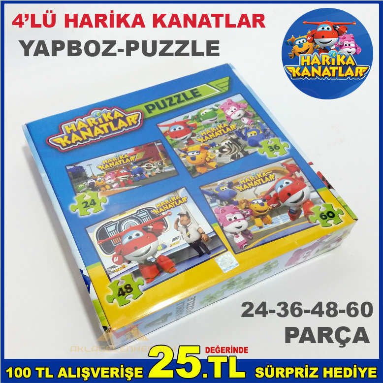 4'LÜ HARİKA KANATLAR EĞİTİCİ EĞLENDİRİCİ PUZZLE