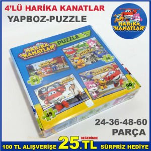 4'LÜ HARİKA KANATLAR EĞİTİCİ EĞLENDİRİCİ PUZZLE