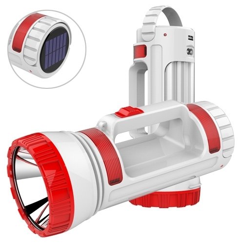 Güneş Enerjisi Şarjlı 3W Projektör Fener,30 Led Işıldak,Powerbank,USB Çıkışlı Fonksiyonlu Aydınlatma