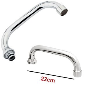 Krom Kaplama Döner Evye Borusu 22cm Uzunluğunda Kuğu Batarya Borusu Klasik Duvardan Evye Borusu