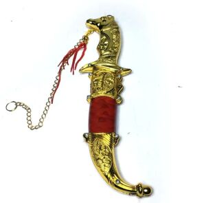 Dekoratif Kurt Başlı Hançer Hediyelik Osmanlı Kaması 21 cm Boy