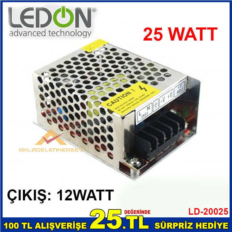 12 VOLT 2 Ah AMPER TRAFO ADAPTÖR GÜÇ KAYNAĞI