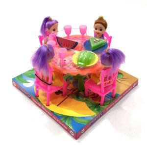 20 Parça 4 Bebekli Meryem'in Arkadaş Masası Oyuncağı Evcilik Oyuncakları