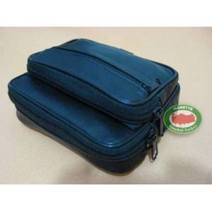 SAĞLAM FERMUARLI CEPLERLE KEMERE TAKILAN %100 GERÇEK KUZU DERİSİ 3 CEPLİ DERİ BEL ÇANTASI 15x12cm