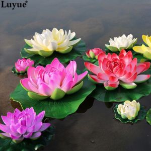 Yapay nilüfer çiçeği 18cm suda yüzen çiçek,düğün ve davet masaları dekor tamamlayıcı çiçek