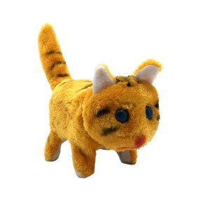 Pille Çalışan Miyavlayan Sesli Işıklı Yürüyen Oyuncak Peluş Kedi