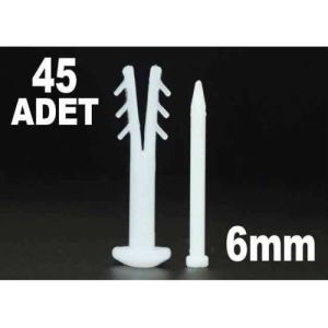 6mm ÇİVİLİ KORNİŞ ve KANAL DÜBELİ PLASTİK DÜBEL