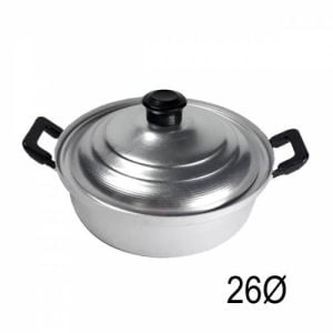 26 Cm Kapaklı Saplı Alüminyum Natural Tencere Yerli Üretim