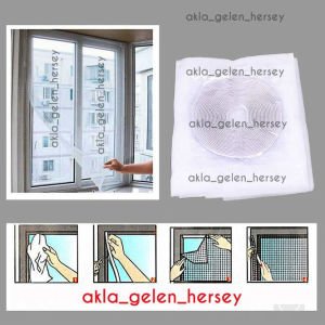 KOLAY MONTAJLI ÇİFT KANAT PENCERELER İÇİN HAZIR PENCERE SİNEKLİĞİ BÖCEK,ARI,SİNEKTEN KORUYUCU TÜLÜ