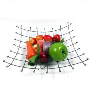 Paslanmaz Demir Masa Ve Sehpa Üstü Meyvelik 32x32x8 Cm