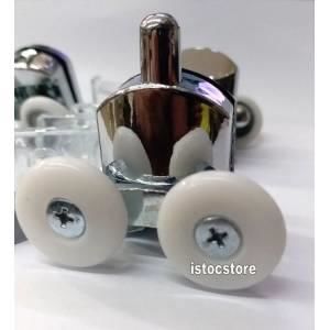 Cam Duş Kabin Tekerleği 8'li Rulman Set Duşakabin Tekerlek Takımı Süper 1.Plastik Kromaj Metal Ayak