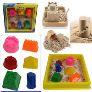 Heroes Kinetic Sand Kum Havuzu Ve Kum Kalıpları Tam Set 6 Parça Rengarenk Oyun Kalıpları