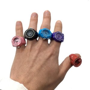 Renk Seçenekli Parmak Saat Esnek Kordonlu Saatli Yüzük Modern Taşlı Şık Tasarımlı