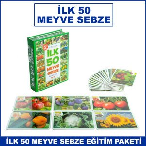 İlk 50 Meyve Sebze Kartları Çocuklar İçin Eğitici ve Zeka Geliştirici Oyun Kartları