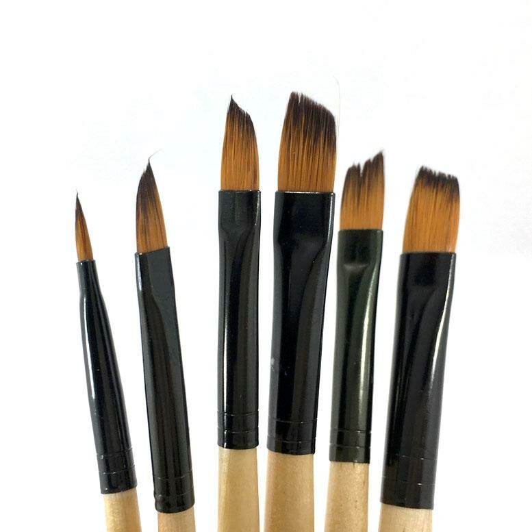 Gerçek Kıldan Üretim 6'lı Profesyonel Ressam Fırça Seti Sanatsal Resim Fırçası