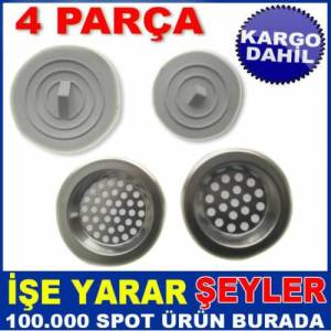 4 Parça Lavabo Süzgeci Ve Lavabo Tıkacı Seti Kd