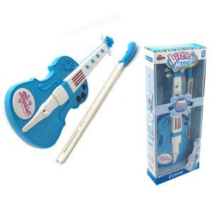 12 Tuşlu Pille Çalışan Notalı Melodili Işıklı Oyuncak Keman 35cm Çocuk Kemanı